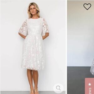 Elegant White Lace Dress